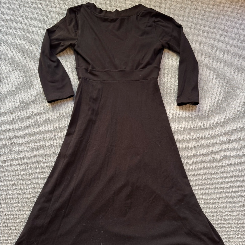 Susana Monaco Deep V-Neck Brown Dress (Size S) - Picture 4 of 5